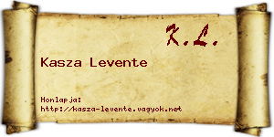 Kasza Levente névjegykártya